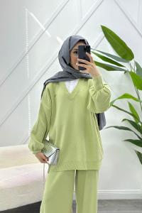 GÖVDESİ ÇİZGİLİ ÜÇ İPLİK SWEAT