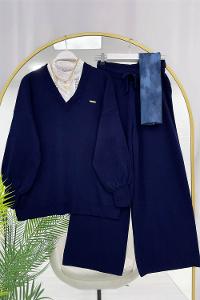 GÖVDESİ ÇİZGİLİ ÜÇ İPLİK SWEAT