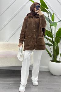 DÜĞMELİ CEPLİ PELUŞ MONT