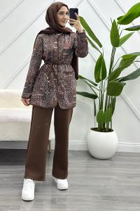 ETNİK DESEN PANTOLON KADıN SCUBA TAKIM