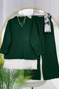 KOL DÜĞMELİ KADIN TRİKO TAKIM