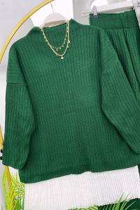 KOL DÜĞMELİ KADIN TRİKO TAKIM