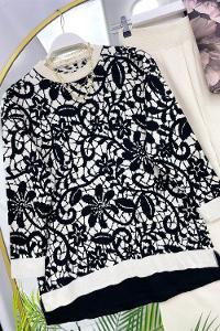 GÖMLEK YAKA ÖNÜ DÜĞME DETAYLI ETEKLİ KADIN TAKIM