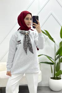 İTHAL ÇİÇEK DETAYLI TUNİK