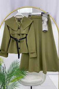 KOL VE YAKASI NOKTA DESEN BÜRÜMCÜK TAKIM