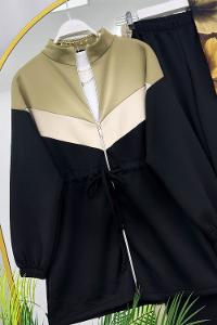 BEL İPLİ FERMUAR DETAYLI KADIN  SCUBA TAKIM