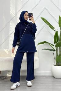 DÖRT CEPLİ  İP DETAYLI PANTOLONLU  KADIN TAKIM