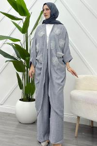 OMUZDAN SAÇAKLI KUŞAKLI BÜRÜMCÜK TAKIM