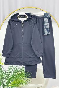 FERMUAR DETAY ÇİZGİLİ SPOR TAKIM