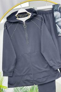 FERMUAR DETAY ÇİZGİLİ SPOR TAKIM