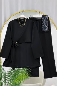 YIRTMAÇ DETAYLI YANDAN BAĞLAMALI KADIN SCUBA TAKIM