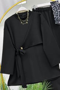 YIRTMAÇ DETAYLI YANDAN BAĞLAMALI KADIN SCUBA TAKIM