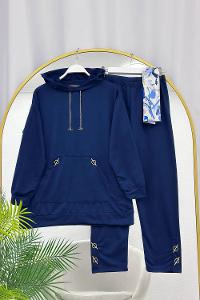 KOL VE YAKASI NOKTA DESEN BÜRÜMCÜK TAKIM