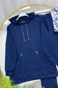 KOL VE YAKASI NOKTA DESEN BÜRÜMCÜK TAKIM