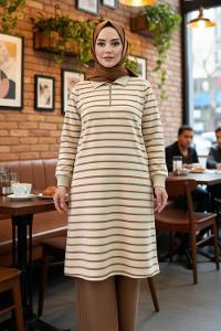 KALIN ÇİZGİLİ YUMOŞ TRİKO KAZAK