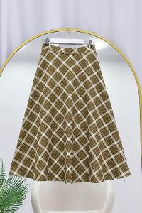 KARE DESENLİ PUF SCUBA KLOŞ ETEK