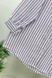 NAKIŞ DESENLİ OVERSİZE KETEN KADIN GÖMLEK