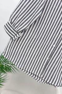 NAKIŞ DESENLİ OVERSİZE KETEN KADIN GÖMLEK