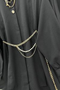 KOLLAR FIRFIRLI GOLD DÜĞME DETAYLI PANTOLONLU TAKIM