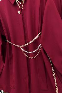 KOLLAR FIRFIRLI GOLD DÜĞME DETAYLI PANTOLONLU TAKIM