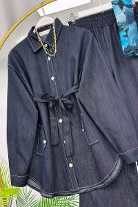 KOLLAR FIRFIRLI GOLD DÜĞME DETAYLI PANTOLONLU TAKIM