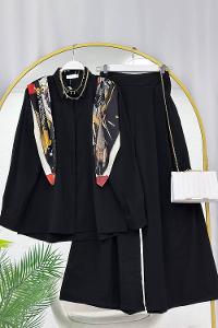 ŞAL DETAYLI PANTOLONLU GÖMLEK