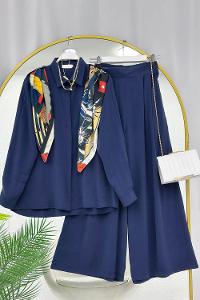 ŞAL DETAYLI PANTOLONLU GÖMLEK