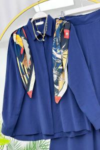 ŞAL DETAYLI PANTOLONLU GÖMLEK