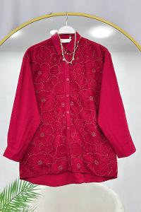 DÜĞMELİ ÖNDEN BAĞLAMALI KADIN GÖMLEK