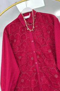 DÜĞMELİ ÖNDEN BAĞLAMALI KADIN GÖMLEK