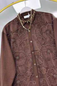 DÜĞMELİ ÖNDEN BAĞLAMALI KADIN GÖMLEK