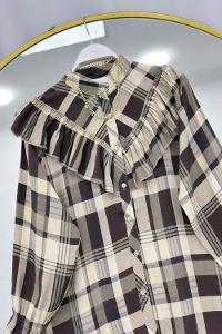 KOLLARI FİYONK DETAYLI OYSHO KUMAŞ KADIN TUNİK