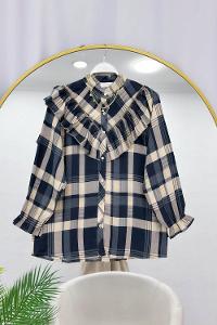 KOLLARI FİYONK DETAYLI OYSHO KUMAŞ KADIN TUNİK