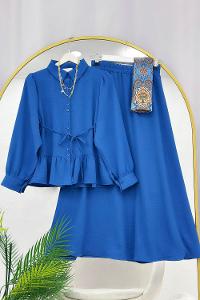 KOLLAR FIRFIRLI GOLD DÜĞME DETAYLI PANTOLONLU TAKIM