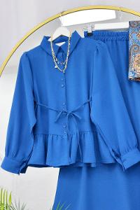 KOLLAR FIRFIRLI GOLD DÜĞME DETAYLI PANTOLONLU TAKIM