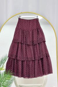 TÜL ÇİÇEK DESENLİ KADIN ETEK