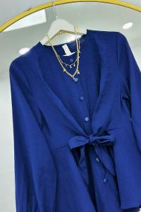 SATEN ÇİZGİLİ KADIN GÖMLEK