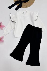 METALİK BONCUK DETAYLI PANTOLONLU KADIN KOT TAKIM