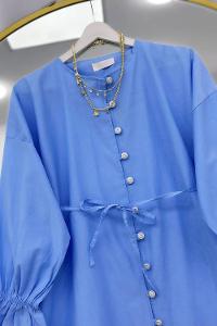 ÖNÜ FIRFIRLI BAĞLAMALI KADIN GÖMLEK TUNİK