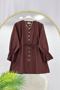 ÖNÜ FIRFIRLI BAĞLAMALI KADIN GÖMLEK TUNİK