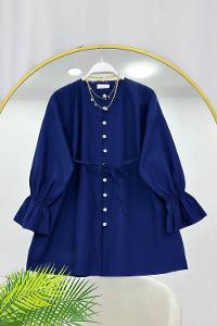 ÖNÜ FIRFIRLI BAĞLAMALI KADIN GÖMLEK TUNİK