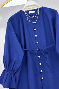 ÖNÜ FIRFIRLI BAĞLAMALI KADIN GÖMLEK TUNİK