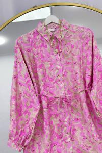 FİYONK DETAYLI KISA KADIN  GÖMLEK