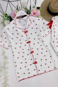 İKİLİ BASKI DETAYLI KADIN PİJAMA TAKIMI