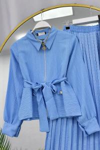 KOLLARI FIRFIRLI ETEKLİ KADIN TAKIM