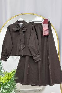 METALİK BONCUK DETAYLI PANTOLONLU KADIN KOT TAKIM