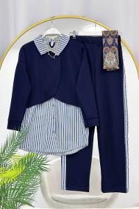 YAKASI KUŞAKLI ETEKLİ KOT TAKIM