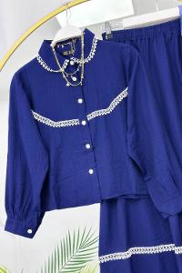 KOLLARI FIRFIRLI ETEKLİ KADIN TAKIM