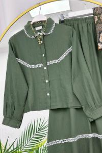 YAKASI KUŞAKLI ETEKLİ KOT TAKIM