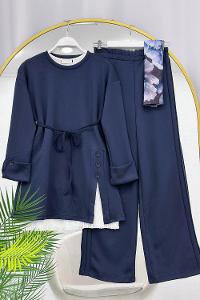 KOLLARI FIRFIRLI ETEKLİ KADIN TAKIM